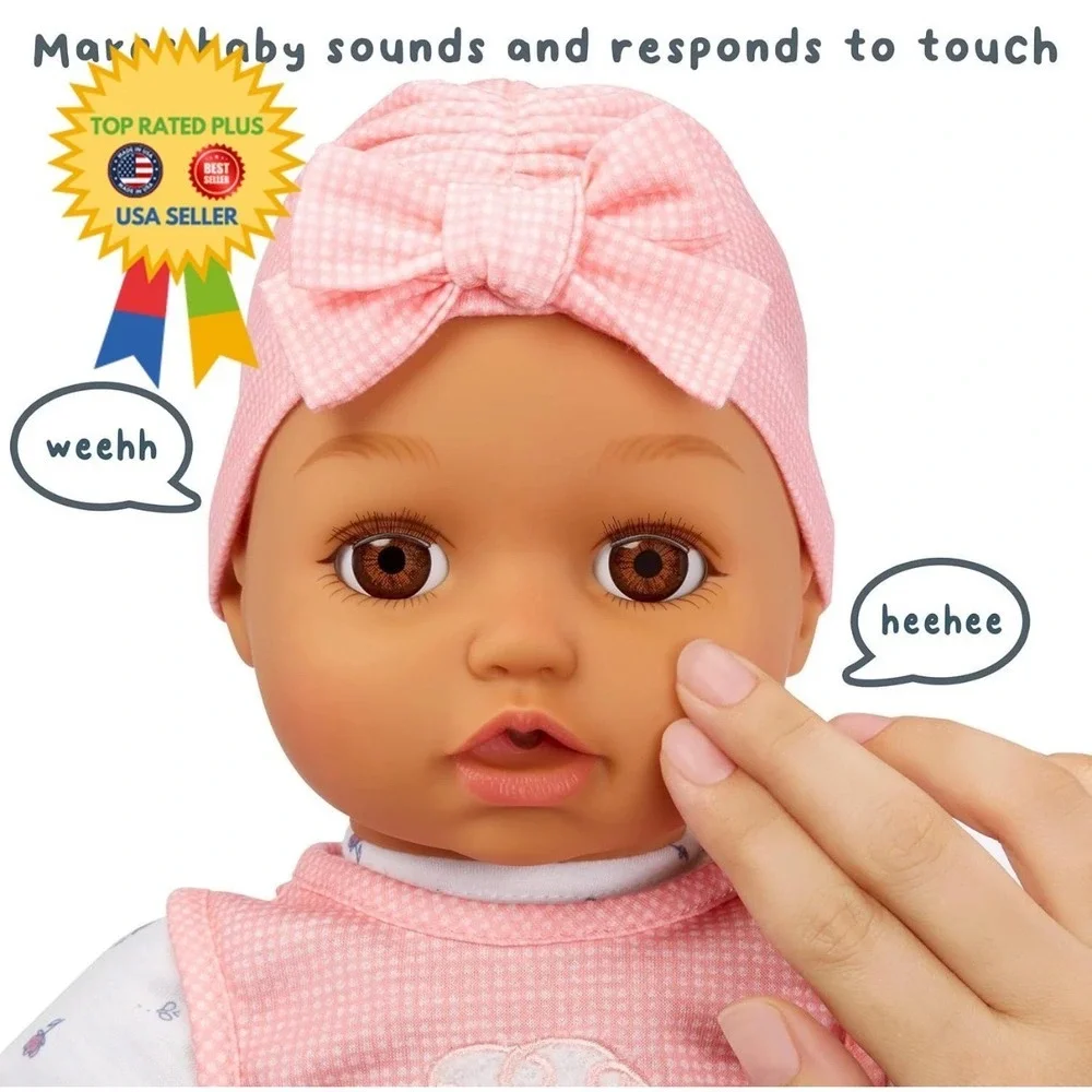 My Real Baby Doll Ava - Light Brown Eyes: Realistic Soft-Bodied Baby Doll
